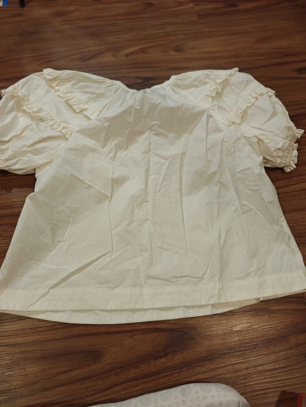 Ulla Johnson Cream Puff-Sleeve Ruffle Blouse